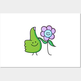 Flower with green thumb couple Posters and Art